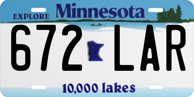 MN license plate 672LAR