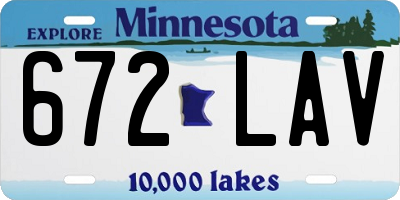 MN license plate 672LAV