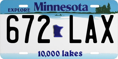 MN license plate 672LAX