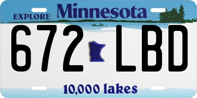 MN license plate 672LBD