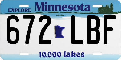 MN license plate 672LBF
