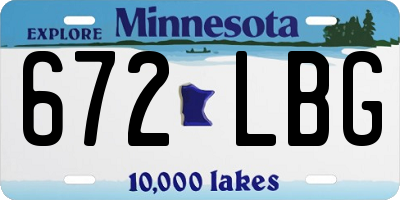 MN license plate 672LBG