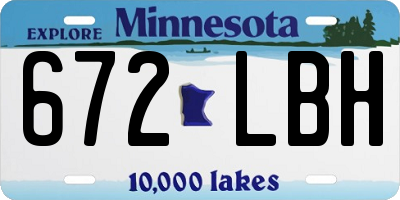MN license plate 672LBH