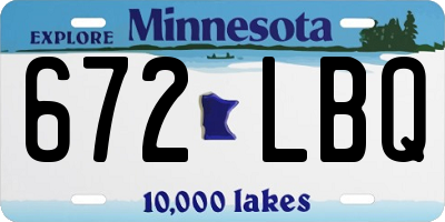 MN license plate 672LBQ