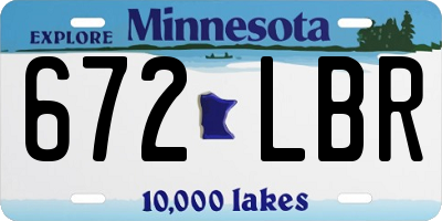 MN license plate 672LBR