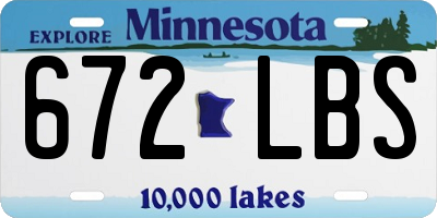 MN license plate 672LBS