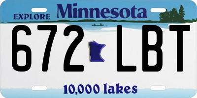 MN license plate 672LBT
