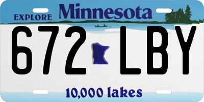 MN license plate 672LBY