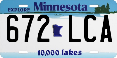MN license plate 672LCA