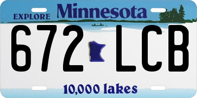 MN license plate 672LCB