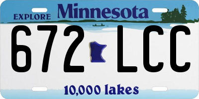 MN license plate 672LCC