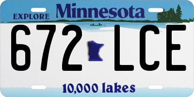 MN license plate 672LCE