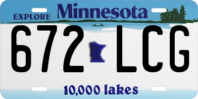 MN license plate 672LCG
