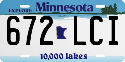 MN license plate 672LCI
