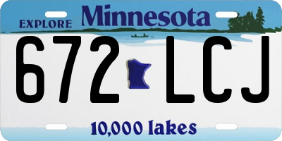 MN license plate 672LCJ
