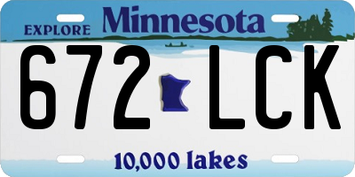 MN license plate 672LCK