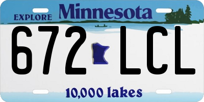 MN license plate 672LCL