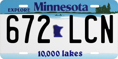 MN license plate 672LCN