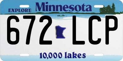 MN license plate 672LCP