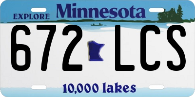 MN license plate 672LCS