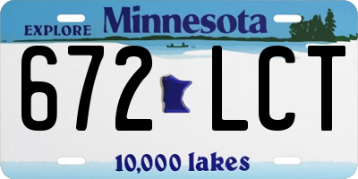 MN license plate 672LCT