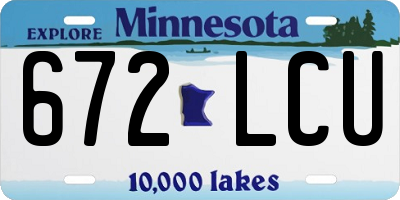 MN license plate 672LCU
