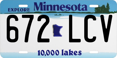 MN license plate 672LCV
