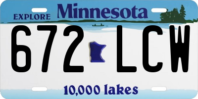 MN license plate 672LCW