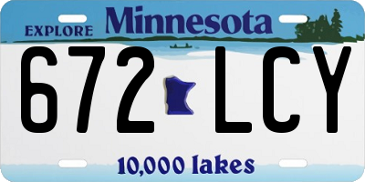 MN license plate 672LCY