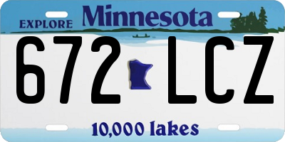 MN license plate 672LCZ