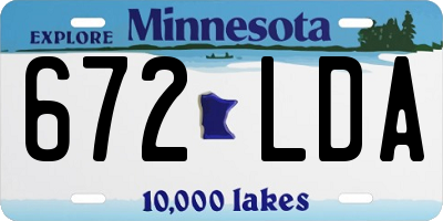 MN license plate 672LDA