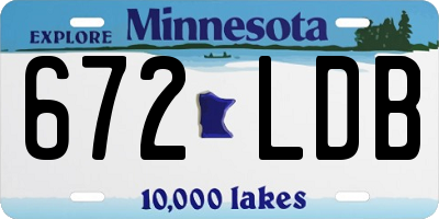 MN license plate 672LDB