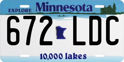 MN license plate 672LDC