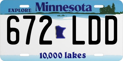 MN license plate 672LDD