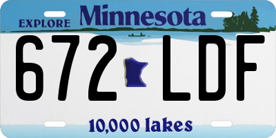 MN license plate 672LDF