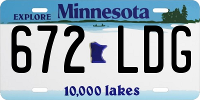 MN license plate 672LDG