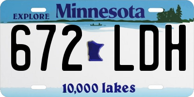 MN license plate 672LDH