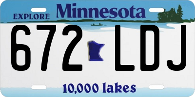 MN license plate 672LDJ