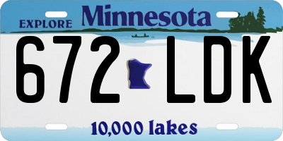MN license plate 672LDK