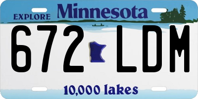MN license plate 672LDM
