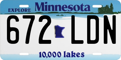 MN license plate 672LDN