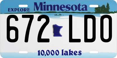 MN license plate 672LDO