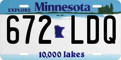 MN license plate 672LDQ