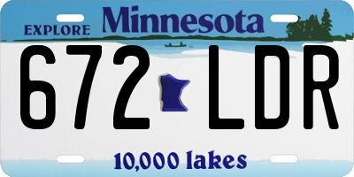MN license plate 672LDR
