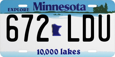 MN license plate 672LDU