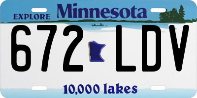 MN license plate 672LDV