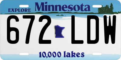 MN license plate 672LDW