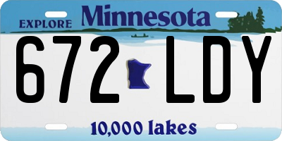 MN license plate 672LDY