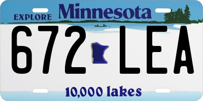 MN license plate 672LEA