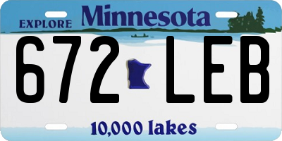 MN license plate 672LEB